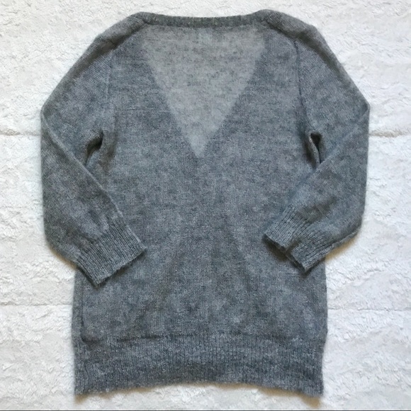 J. Crew Gray Mohair Blend Sheer Cardigan size M - Picture 7 of 8